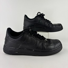 Nike Air Force 1 Shoes Mens Size 10.5 Black Leather Low Top Sneakers CW2288-001