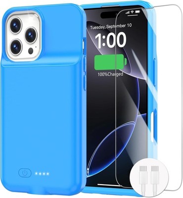 GIN FOXI Battery Case für iPhone 16 Pro, 15W Schnellladecase Ladegerät 8500mAh