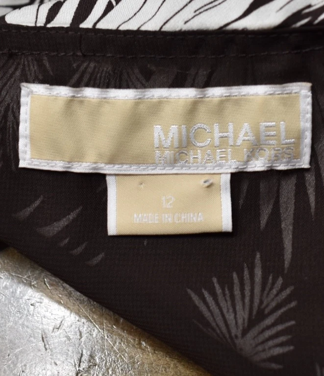 Mini Vestido Michael Kors Envolvente 100% Seda Vacation Resort Marrón Volantes 12 Foto 4 de 4