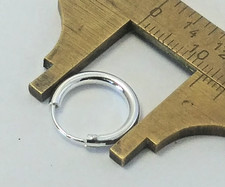 .925 STERLING SILVER RHODIUM PLATED SMALL Classic HOOP earring 14x2mm