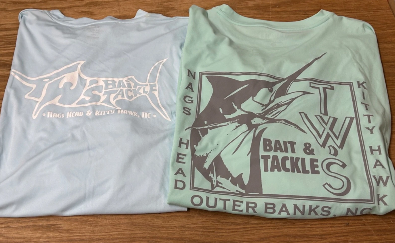 Lot of 2 Nags Head NC OBX Bait Tackle Long Sleeve Lightweight Long Sleeve 3XL