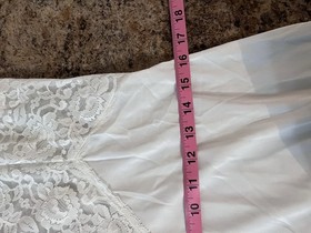 VTG 1970s White Full Slip Lace Bodice Nylon Nightgown NOS Size 36 Bridal Tag