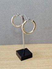 9ct Gold Hoop Earrings Patterned Ladies Yellow Gold Classic Hoop Earrings
