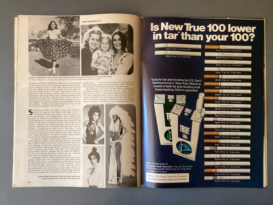 Cher Time Magazine March 17, 1975 Cover Photo - Glad Rags To Riches EX - Image 3 of 4