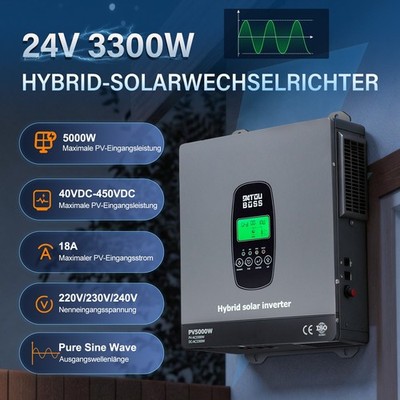 24V 3300W PV 40-450V MPPT 120A Hybrid Wechselrichter Off Grid Solar Inverter