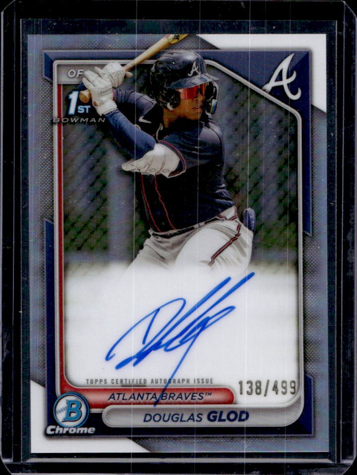 2024 Bowman Douglas Glod Chrome Auto Refractor 1st #138/499 Braves