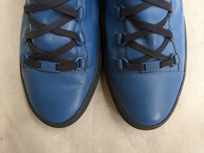 NWT AUTHENTIC BALENCIAGA MENS HITOP LEATHER SNEAKERS US 12 EU 45 Balenciaga Arena Gray Men 12 45 Leather High Top Sneakers  main image 4