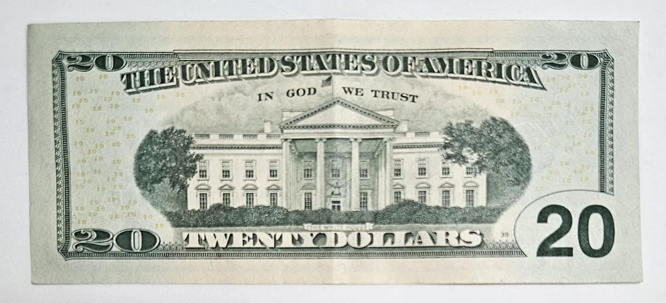 Federal Reserve Note Fancy $20 Bill Near Solid 7 Of A Kind 1’s Circulated - Image 4 of 4