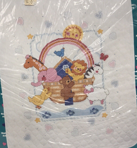Janlynn Noah's Ark Birth Announcement Counted Cross Stitch Kit NIP - Picture 2 of 5