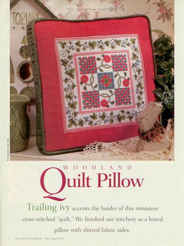 Woodland Quilt Kissen XS Magazin Muster - Steppdecke, Blumen & Ranken Kissen - Bild 2 von 2