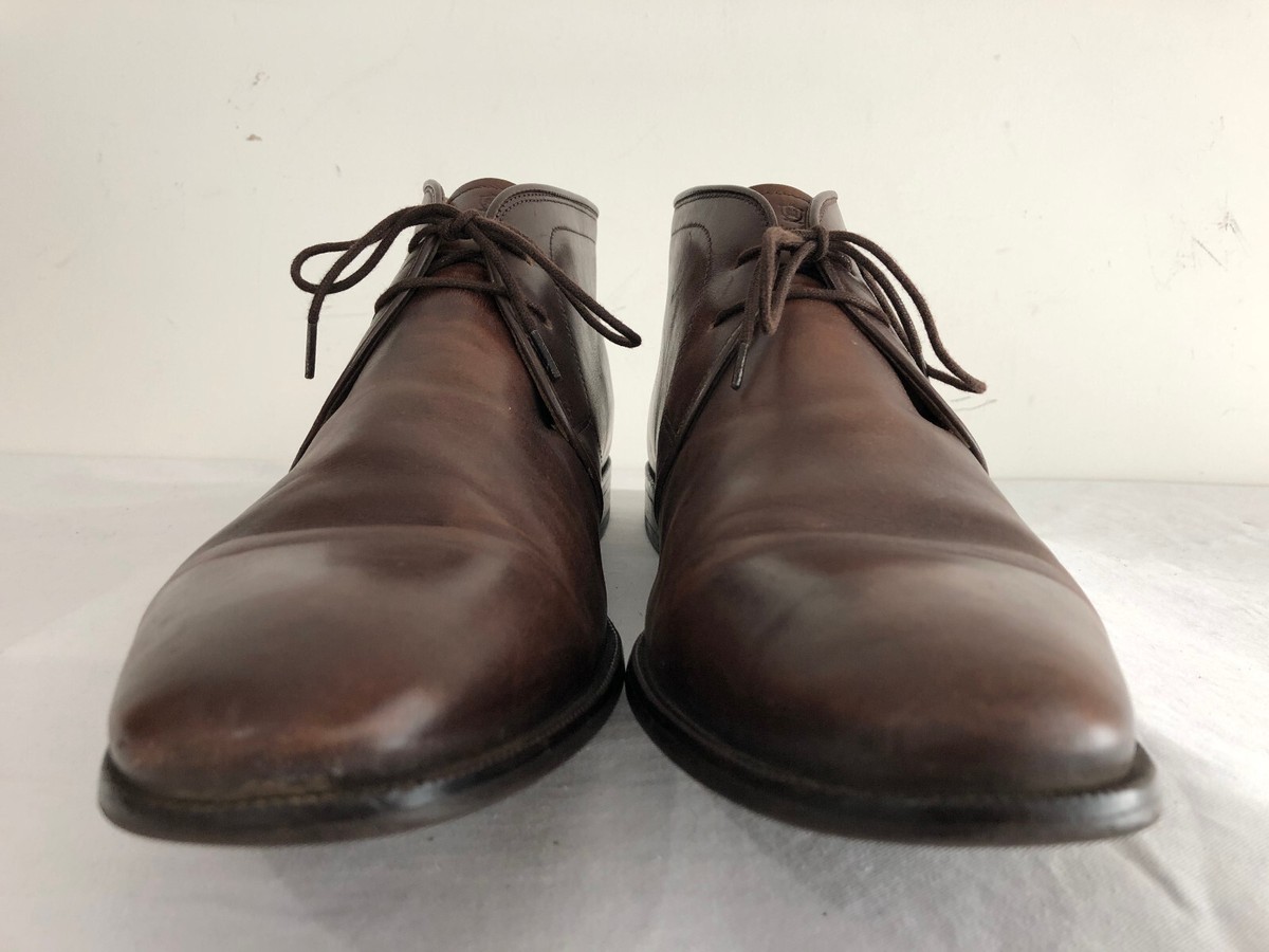 Massimo Dutti Chukka Ankle Boot Brown Leather Lace-Up Size