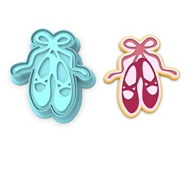 Ballet Shoes Cookie Cutter & Stamp | Dancer Ballerina Dance Train Pink Tutu 