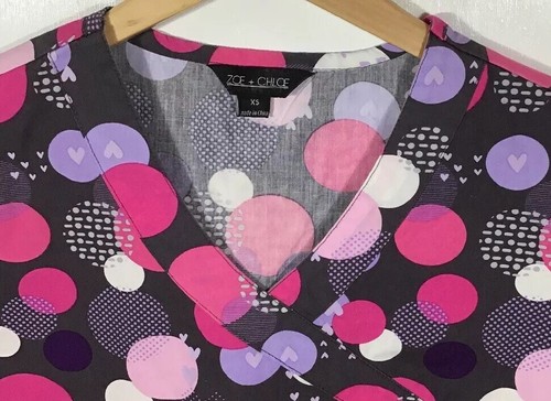 Top de mujer talla XS extra pequeño de Zoe & Chloe gris rosa 2 bolsillos - Imagen 2 de 4