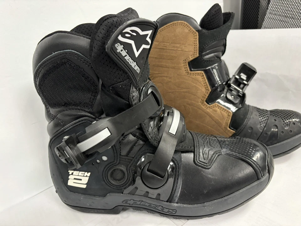 Botas de motocross Alpinestars para hombre talla 7 Tech 2 moto de tierra ATV puntera de cuero Foto 2 de 4