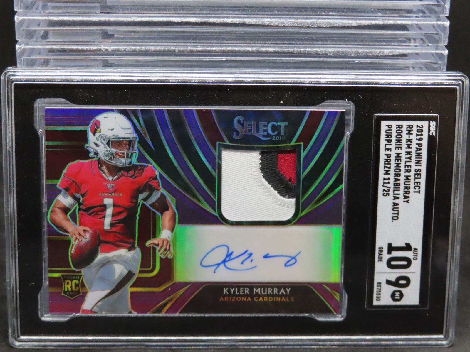 Kyler Murray Panini Select Rookie Signature Memorabilia Prizm #RMKM Purple
