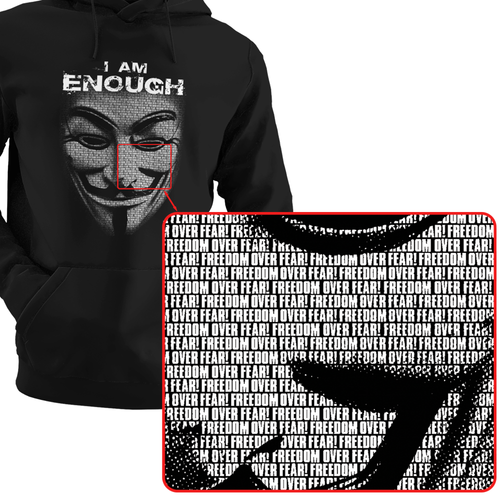 Anonyme Maske I Am Enough Hoodie Freiheit über Angst Vendetta Anarchy Liberty UK - Bild 2 von 8