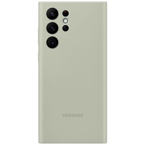 Original Samsung Silicone Cover Case for Galaxy S22 Ultra - Olive Green - 第 1/3 張圖片