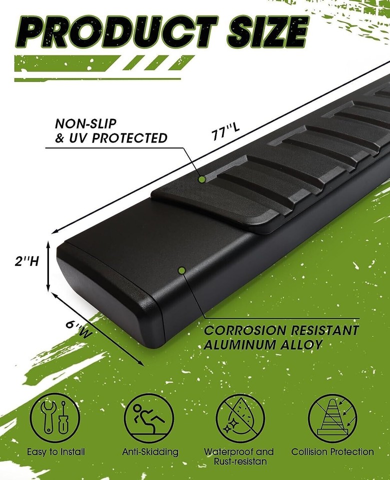 For 20052023 Toyota Double Cab 6" Side Step Running Board Nerf