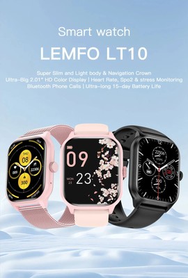 LEMFO LT10 Smart Watch 2024 -  Fitness Tracker, Touch Dial, Android, iOS