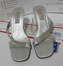 Touch Ups Womens Heels Silver W/Diamonds Size 8M