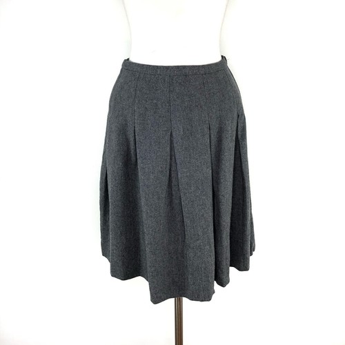 Vtg Unbranded Grey Solid Wool Skirt | Womens 2