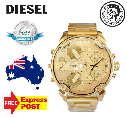 NEW AUTHENTIC DIESEL DZ7399 MR DADDY 2.0 ALL GOLD CHRONOGRAPH