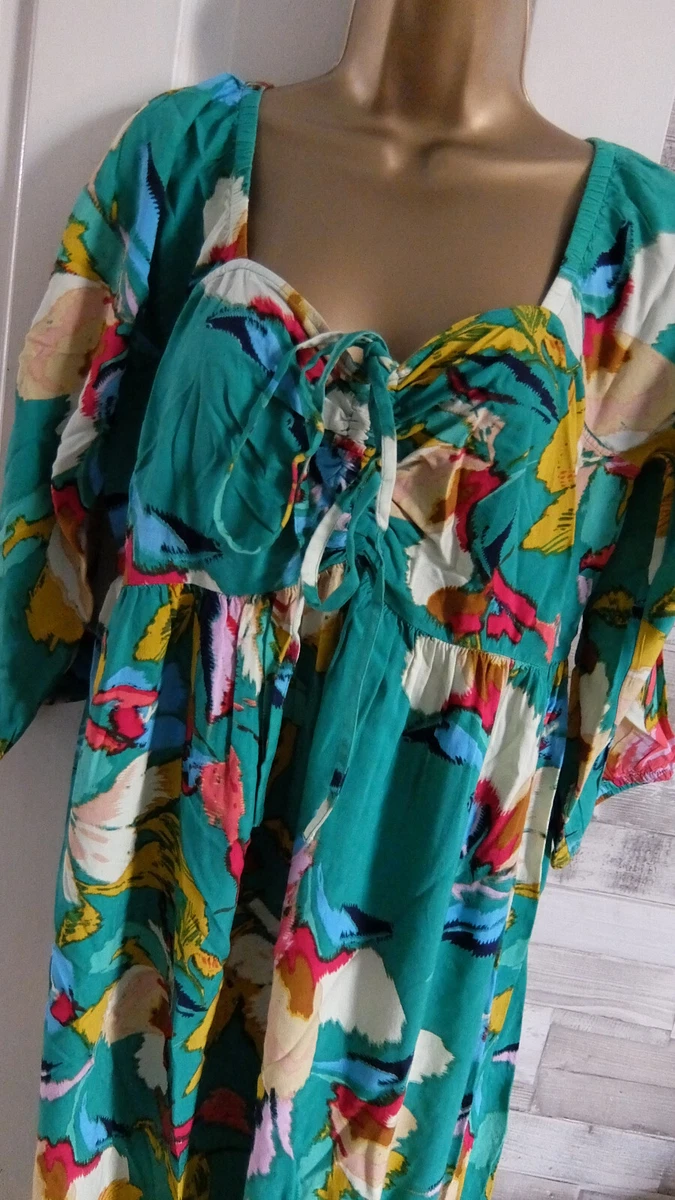 New JD WILLIAMS size UK 14 Green floral Summer dress womens