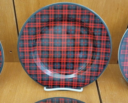 Furio TARTAN PLAID / Target HOLIDAY PLAID Salad plate set of 8, 8 1/4" Very good - Picture 5 of 17