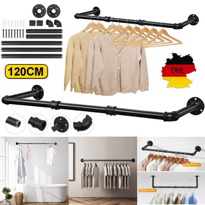 Kleiderstange Schwerlast Garderobenstange Industrie Kleiderständer Wandmontage