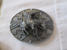 Vintage 1990 Siskiyou Chief Joseph Native American Praying Pewter Belt Buckle