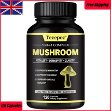 Mushroo Complex Lions Mane, Reishi, Chaga, Cordycep Maitake 1330mg 120Capsules