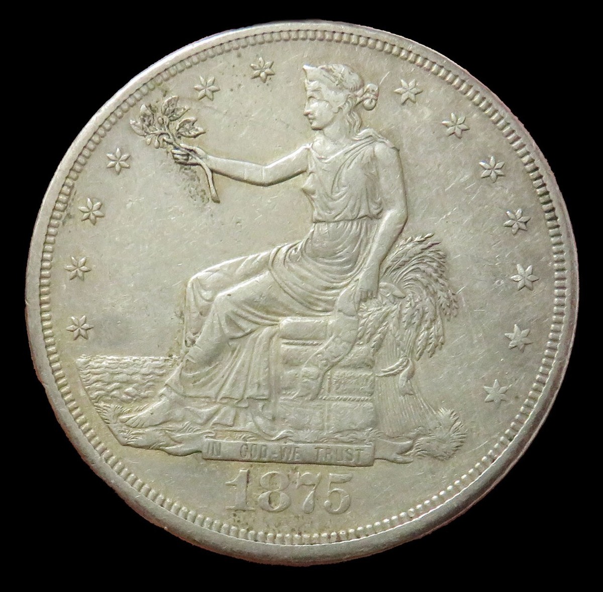 1875 CC USA SILVER TRADE DOLLAR $1 XF-AU COIN | eBay