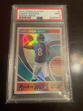 2018 Panini Playoff Lamar Jackson Rookie Wave RC PSA 9 #7 Ravens