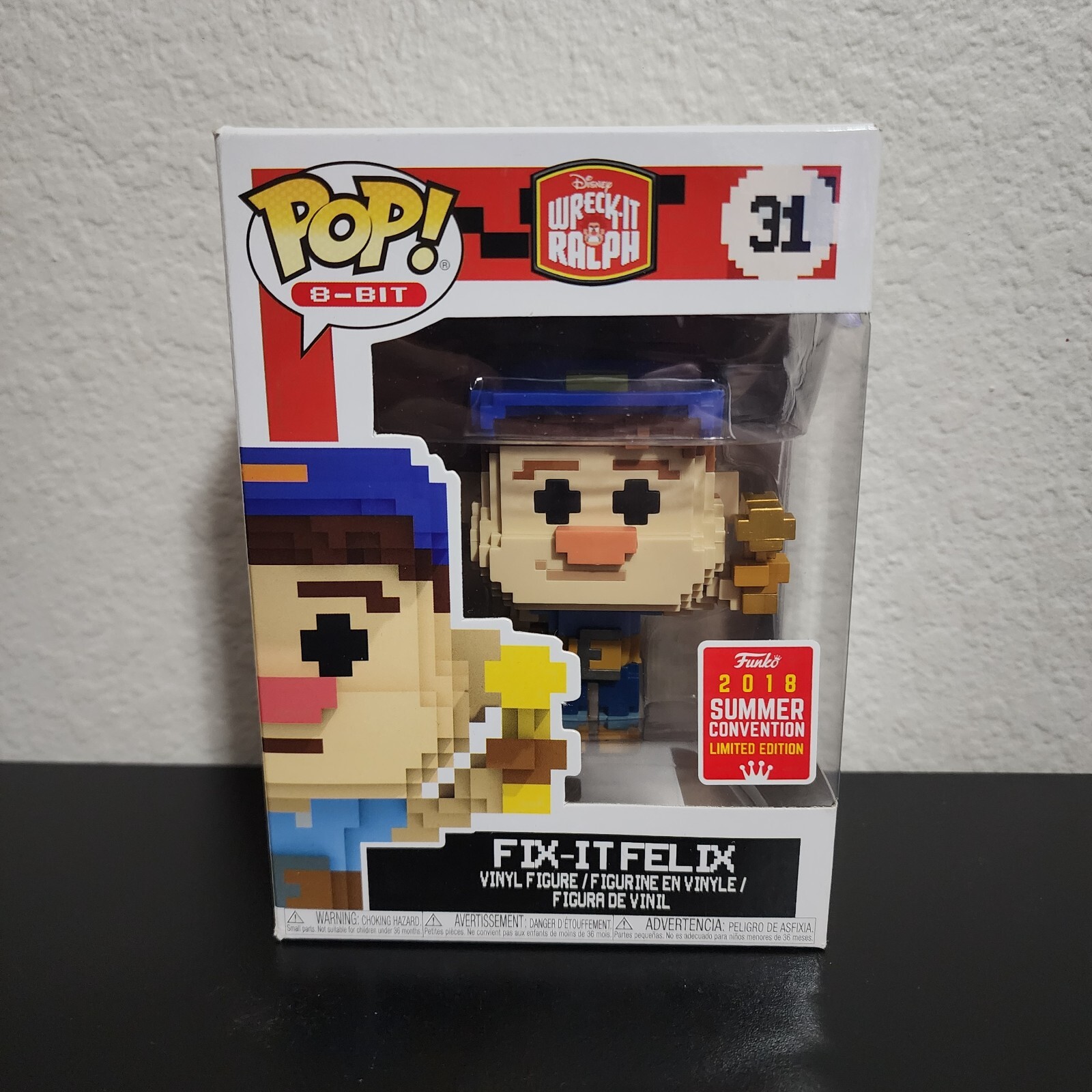 Funko Pop! 8-Bit: Disney - Fix-It Felix - Sdcc 2018 Summer Shared Exclusive