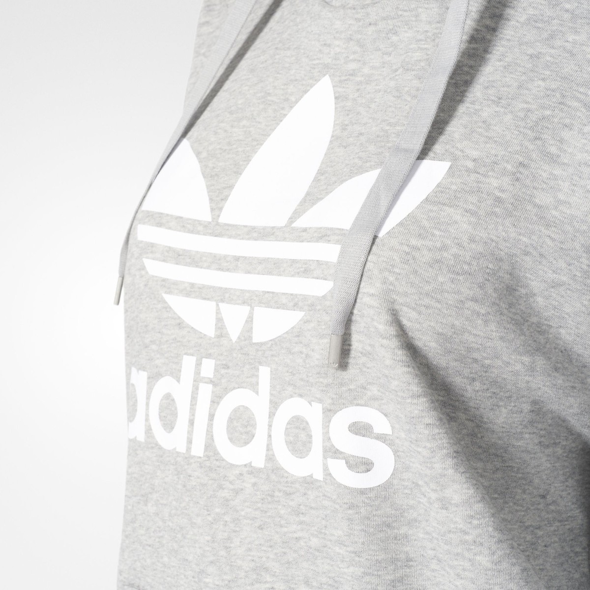 adidas Trefoil Hoodie Women's Medium Grey Heather L for sale
