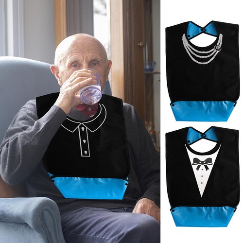 Adult Bibs For Eating Washable Reusable Clothing Protector Adjustable - Picture 6 of 11