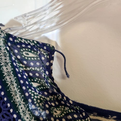 Sundance Delamere Blouse Size S Victorian Sheer With Cami Crochet Ruffle DEFECT - Picture 6 of 15