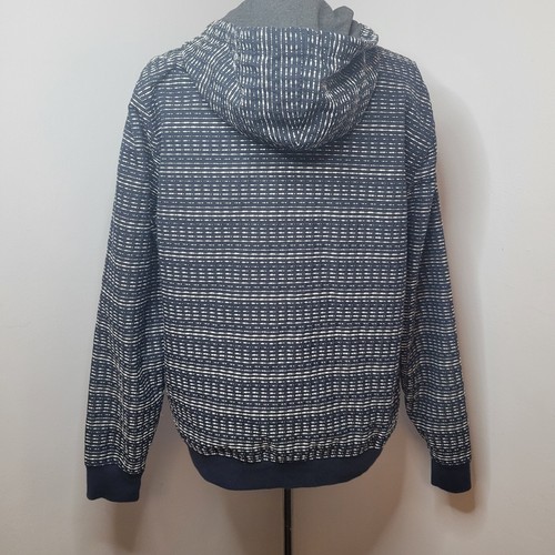 NUEVA Chaqueta con Capucha Fundamental Coast Azul Marino Blanco Rayas Merrick Cremallera Para Hombre Grande - Imagen 15 de 23