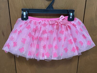 Baby Tulle Tutu Skirt Flocked Bows Pink Bow Size 12 - 24 Months