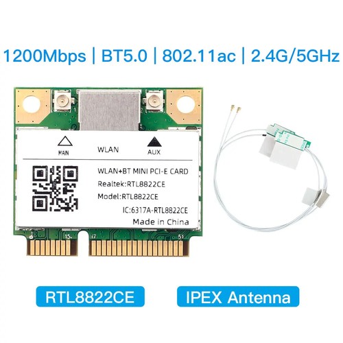 Dual Band Mini Pcie 1200Mbps WiFi Card Adapter 802.11ac WIFI Dongle for Win10/11 - Picture 12 of 12