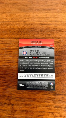2009 Topps Unique Derrek Lee #93 Select /99 - Picture 2 of 2