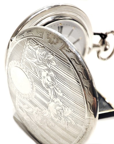 Orologio da Tasca in Argento 925, SIGEL, Swiss Made, incisione gratis, NUOVO - Picture 4 of 7