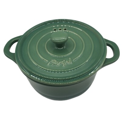 1 QT Parini Casserole Dutch Oven with Lid Green Kitchen Cookware