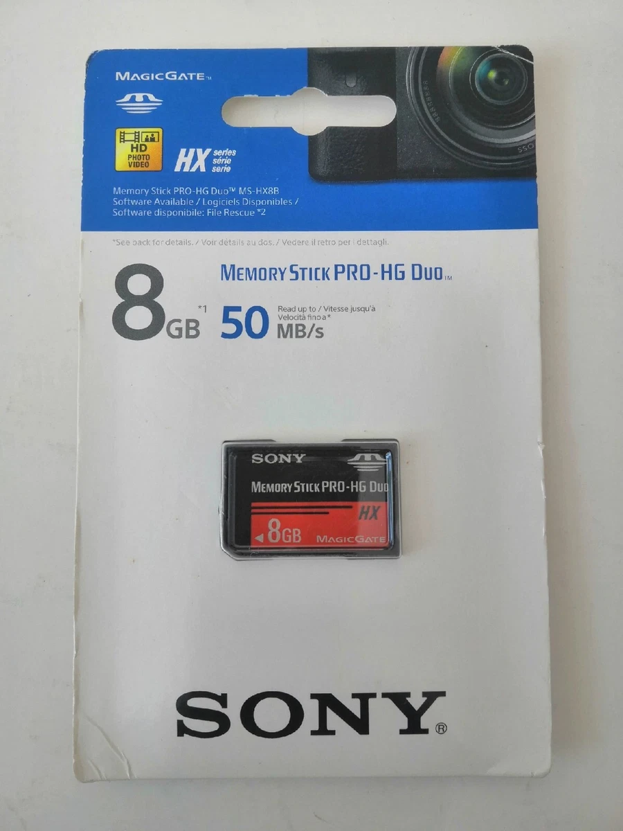 Sony MS-HX8B/T1 – 8GB Memory Stick PRO-HG Duo – Neuf Sous Blister