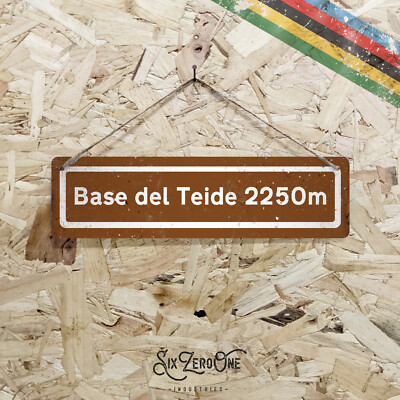 BASE DEL TEIDE Blechschild Zwift Höhle Kneipe Bar Radfahren Klettern Teneriffa Vulkan Bike