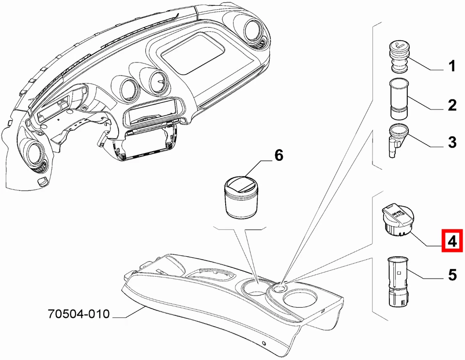 TAPPO ACCENDISIGARI ORIGINALE FIAT PANDA 500 X L TIPO DUCATO DOBLO 51932872 - Immagine 4 di 4