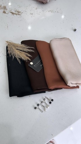 Satin Silk Scarf Hijab Solid Plain Shiny Soft Large Square Head Neck Wrap 90x90 - Picture 3 of 3
