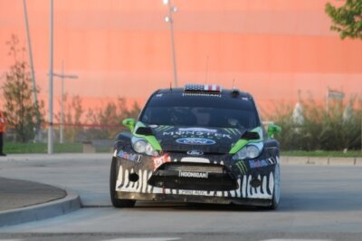 Ken Block (USA) Ford Fiesta RS WRC on the Shakedown stage 2011 WRC Old Photo 5