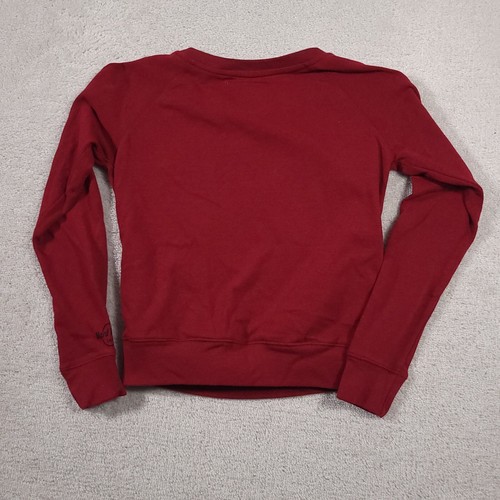 Hard Rock Cafe Pullover Sweatshirt Womens Red Crop Crewneck Honolulu Embroidered - Picture 10 of 11