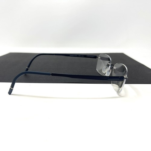 Silhouette 5555 70 4540 Navy Blue Titanium Eyeglasses - Picture 4 of 11